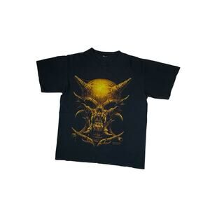 Vintage Wes Benscoter Horror Skull Black Skater Grunge Y2K T Shirt Tee Size L